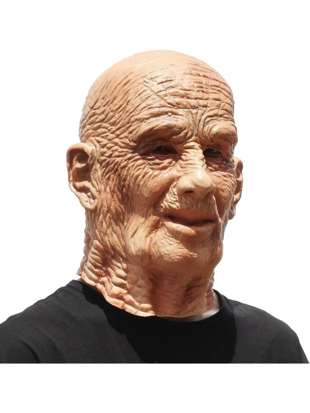 Old Women's Creepy Grandpa Realistic Halloween Latex Human Wrinkle Face Mask